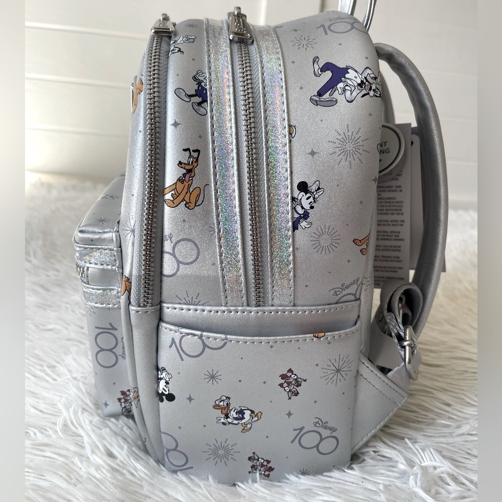2pc NWT Disney 100 Celebration Mickey & Friends Loungefly Mini Backpack retired - Picture 11 of 12